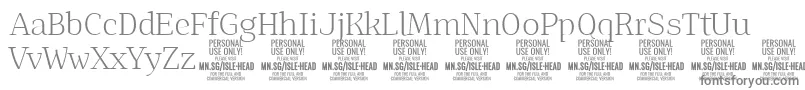 IsleHeadLi PERSONAL Font – Gray Fonts on White Background