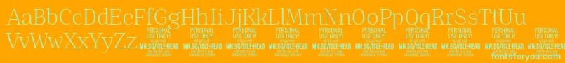 IsleHeadLi PERSONAL-Schriftart – Grüne Schriften auf orangefarbenem Hintergrund