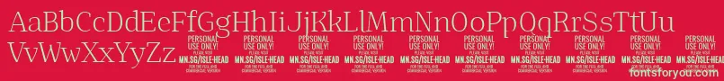 IsleHeadLi PERSONAL Font – Green Fonts on Red Background