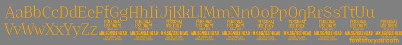 IsleHeadLi PERSONAL Font – Orange Fonts on Gray Background