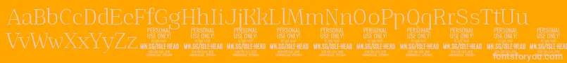 IsleHeadLi PERSONAL Font – Pink Fonts on Orange Background