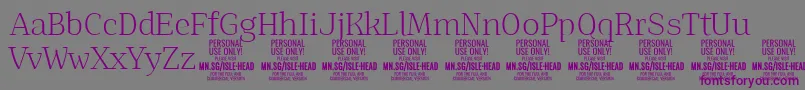 IsleHeadLi PERSONAL Font – Purple Fonts on Gray Background
