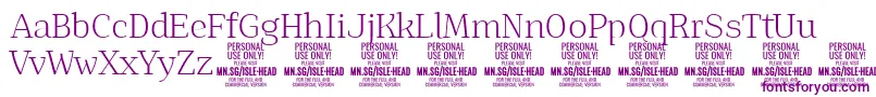 IsleHeadLi PERSONAL Font – Purple Fonts on White Background