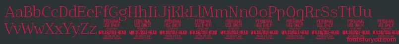 IsleHeadLi PERSONAL Font – Red Fonts on Black Background