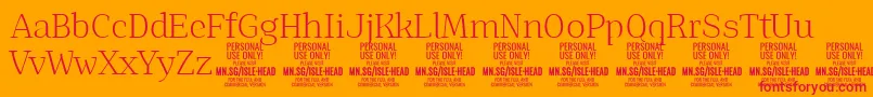 IsleHeadLi PERSONAL-Schriftart – Rote Schriften auf orangefarbenem Hintergrund