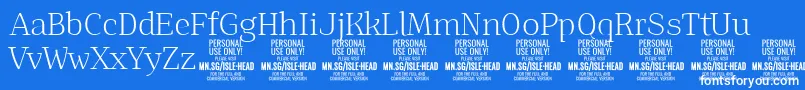 IsleHeadLi PERSONAL Font – White Fonts on Blue Background