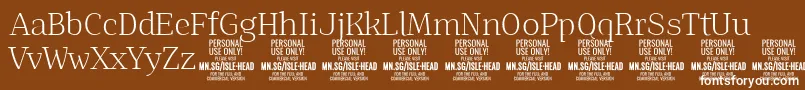 Więcej informacji o czcionce IsleHeadLi PERSONAL Czcionka IsleHeadLi PERSONAL – białe czcionki na brązowym tle