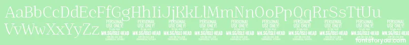 IsleHeadLi PERSONAL Font – White Fonts on Green Background