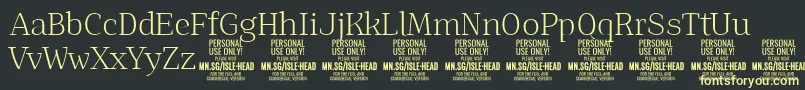 IsleHeadLi PERSONAL-Schriftart – Gelbe Schriften auf schwarzem Hintergrund