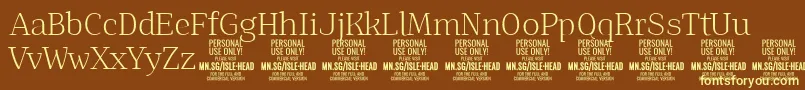 IsleHeadLi PERSONAL-Schriftart – Gelbe Schriften auf braunem Hintergrund
