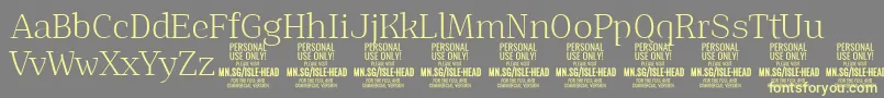 IsleHeadLi PERSONAL Font – Yellow Fonts on Gray Background