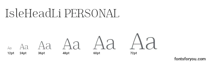 IsleHeadLi PERSONAL Font Sizes