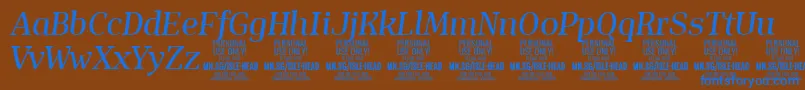 IsleHeadMe i PERSONAL Font – Blue Fonts on Brown Background