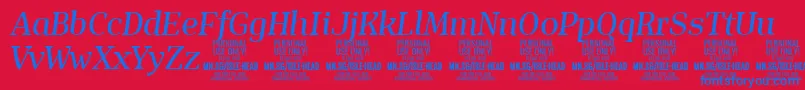 IsleHeadMe i PERSONAL Font – Blue Fonts on Red Background