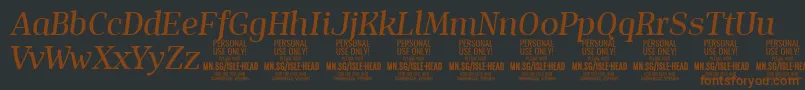 IsleHeadMe i PERSONAL Font – Brown Fonts on Black Background