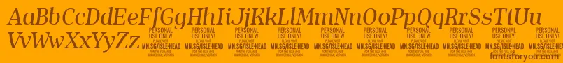 IsleHeadMe i PERSONAL Font – Brown Fonts on Orange Background