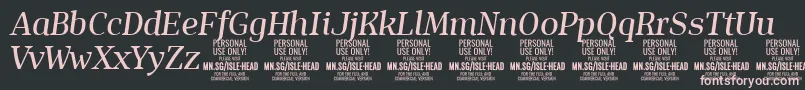 IsleHeadMe i PERSONAL Font – Pink Fonts on Black Background