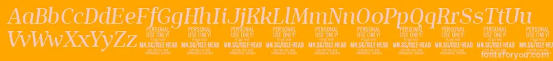 IsleHeadMe i PERSONAL Font – Pink Fonts on Orange Background