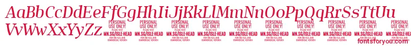IsleHeadMe i PERSONAL Font – Red Fonts on White Background