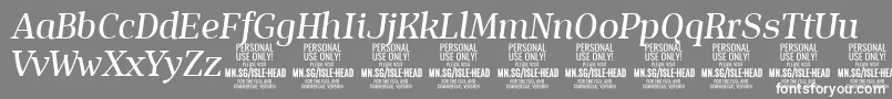 IsleHeadMe i PERSONAL Font – White Fonts on Gray Background