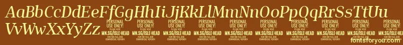 IsleHeadMe i PERSONAL Font – Yellow Fonts on Brown Background