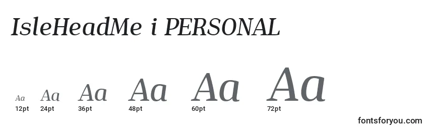 IsleHeadMe i PERSONAL Font Sizes