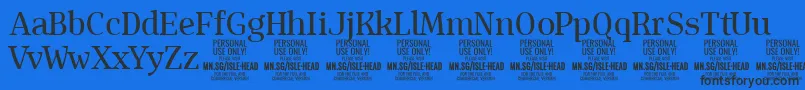 IsleHeadMe PERSONAL Font – Black Fonts on Blue Background