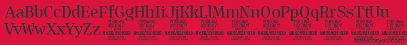 IsleHeadMe PERSONAL Font – Black Fonts on Red Background