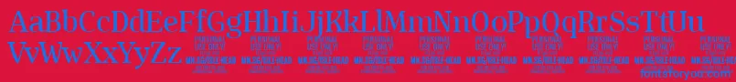 IsleHeadMe PERSONAL Font – Blue Fonts on Red Background