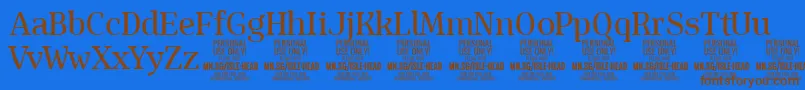 IsleHeadMe PERSONAL Font – Brown Fonts on Blue Background