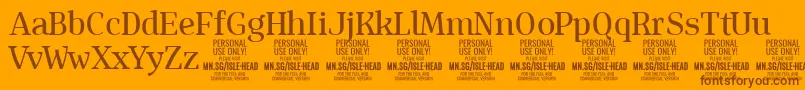 IsleHeadMe PERSONAL Font – Brown Fonts on Orange Background