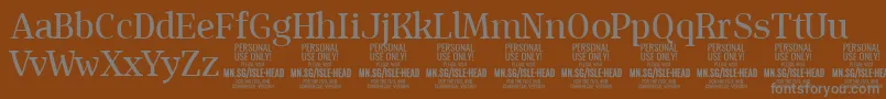 IsleHeadMe PERSONAL-Schriftart – Graue Schriften auf braunem Hintergrund