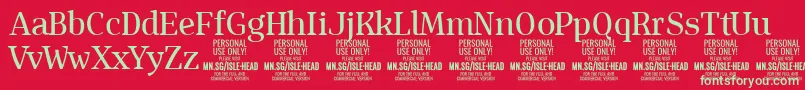 Шрифт IsleHeadMe PERSONAL – зелёные шрифты на красном фоне