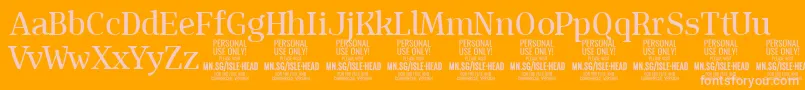 IsleHeadMe PERSONAL-Schriftart – Rosa Schriften auf orangefarbenem Hintergrund