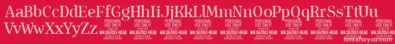 IsleHeadMe PERSONAL Font – Pink Fonts on Red Background