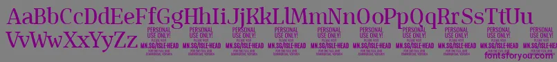 IsleHeadMe PERSONAL Font – Purple Fonts on Gray Background