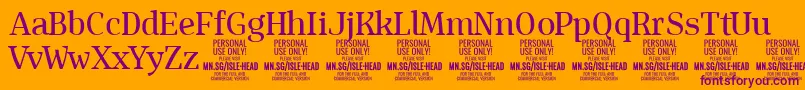 Шрифт IsleHeadMe PERSONAL – фиолетовые шрифты на оранжевом фоне