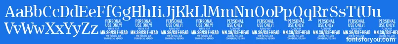 IsleHeadMe PERSONAL Font – White Fonts on Blue Background