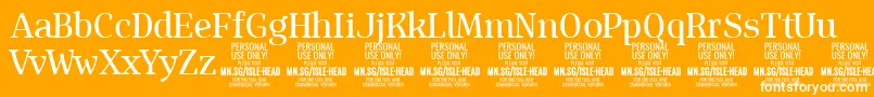 IsleHeadMe PERSONAL Font – White Fonts on Orange Background