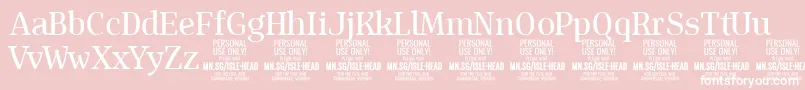 IsleHeadMe PERSONAL-Schriftart – Weiße Schriften auf rosa Hintergrund