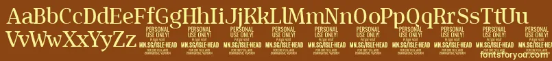 IsleHeadMe PERSONAL Font – Yellow Fonts on Brown Background