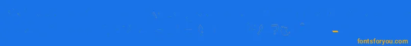 Iso2 0 regular-Schriftart – Orangefarbene Schriften auf blauem Hintergrund
