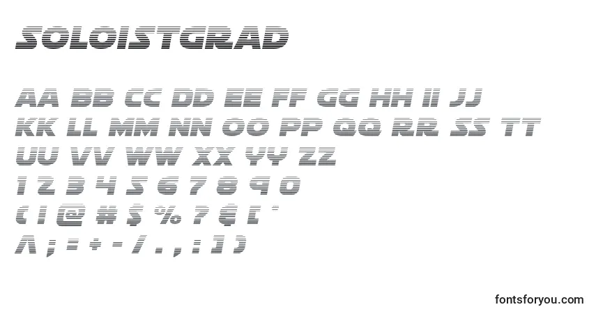 Schriftart Soloistgrad – Alphabet, Zahlen, spezielle Symbole