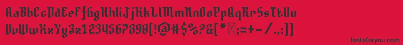 Шрифт Isometretos – чёрные шрифты на красном фоне