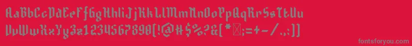 Isometretos Font – Gray Fonts on Red Background