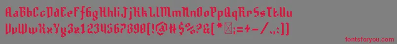 Isometretos Font – Red Fonts on Gray Background