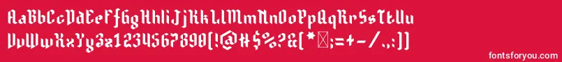 Шрифт Isometretos – белые шрифты на красном фоне