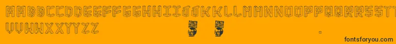 Isometria Club Font – Black Fonts on Orange Background