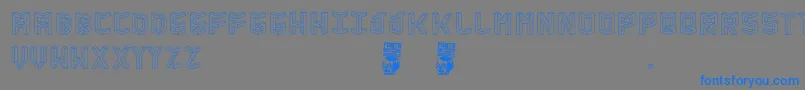 Isometria Club Font – Blue Fonts on Gray Background