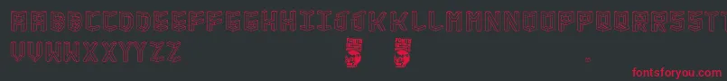 Isometria Club Font – Red Fonts on Black Background